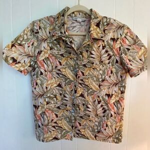 Fundamental Things Blouse Women’s 16 Multicolor Floral Tropical Hawaiian Vintage